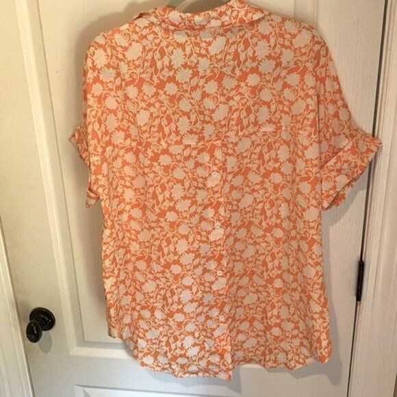 New C+D+M Collection orange floral blouse - Picture 5 of 6